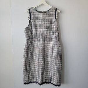 J.crew G0951 womens Lightweight Tweed Sheath Dress sz 16 fully lined sleeveless